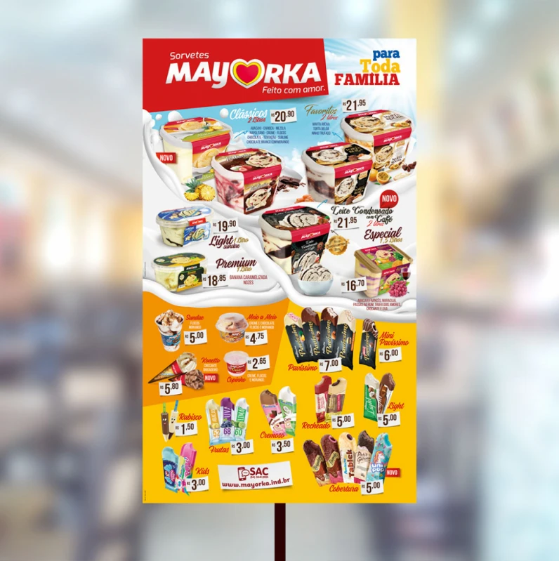 cartaz sorvete ponto de venda santa catarina