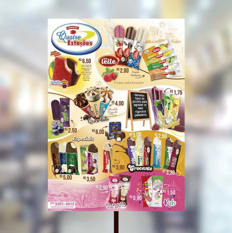 gráfica tabela para sorveteria